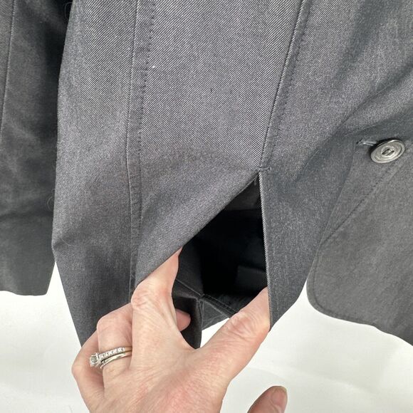 Talbots Blazer Womens Petite 14 14p Jacket Classic Lined Button Up Gray Vintage - Picture 5 of 8
